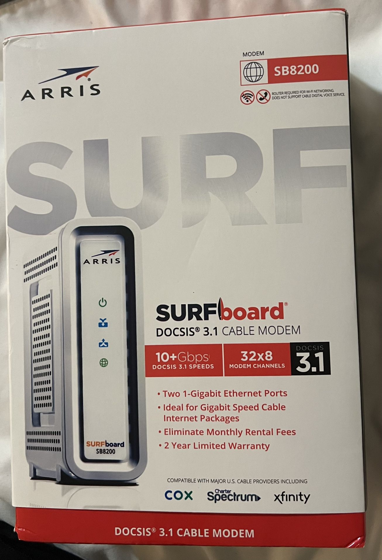 ARRIS Surfboard SB8200 DOCSIS 3.1 Cable Modem,