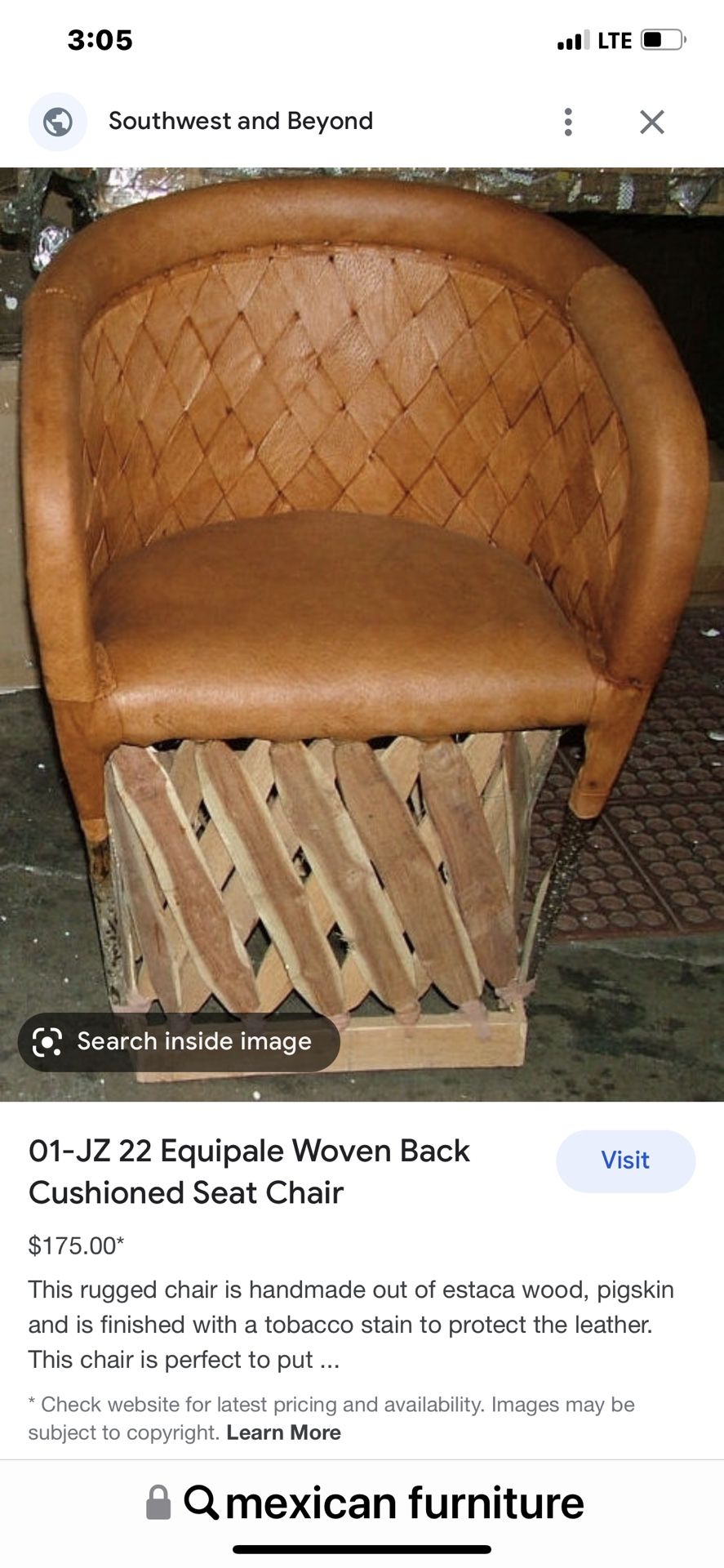 Mexican equipale Leather Chairs & Tables 