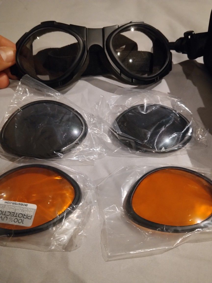 Bobster BugEye II Interchangeable Goggles w/ Black Frame, Foam Seal