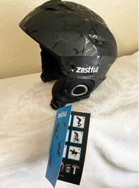 New, Price Firm, Zestful Ski Sports Helmet, 58-62 with Climate Control Ventilation Devices, Black