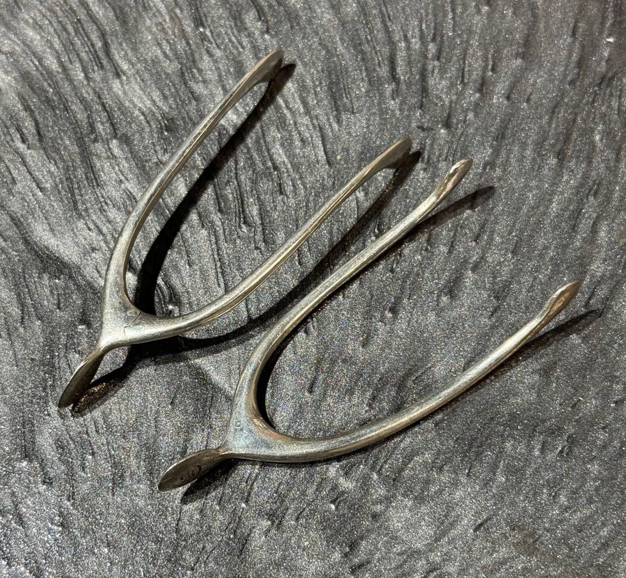 Set of 2 - SHEFFIELD 1908 EDWARDIAN Solid .925 Sterling Silver Sugar Tongs