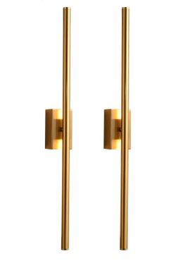 2 pack Gold Slender Bar Linear Mirror Light for Modern LED Linear Light Long Strip Lamps