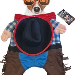 Party Dog Cowboy Western Costume w Arms 2 Piece Set Halloween Outfit