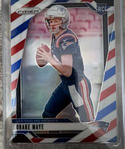 2024 Prizm - Patriots Rookie Drake Maye #329 Red White & Blue Prizm