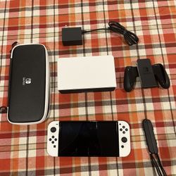 Nintendo Switch OLED (White) – Complete Set + Carrying Case