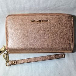 Michael Kors Rose Gold Glitter Wallet Phone Case