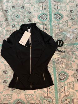 Black defined gold zipper lululemon jacket