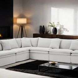 Brand New Light Grey Super Plush Sectional Sofa 