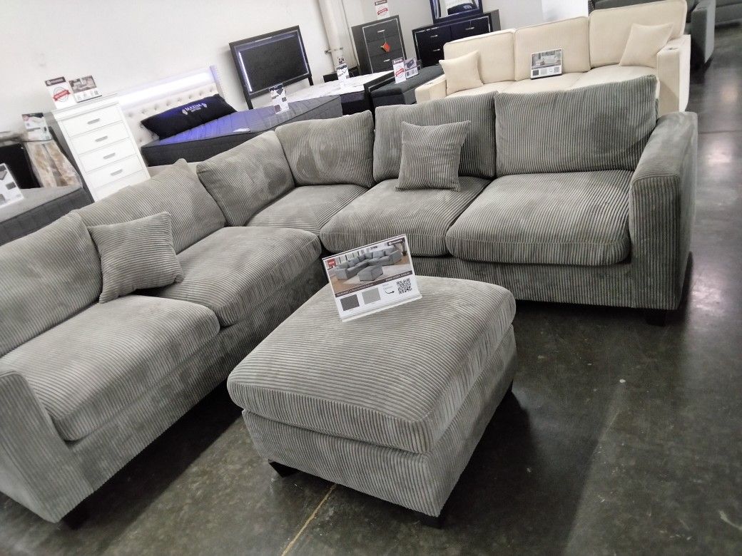 4pcs Sectional Sofa W/Ottoman