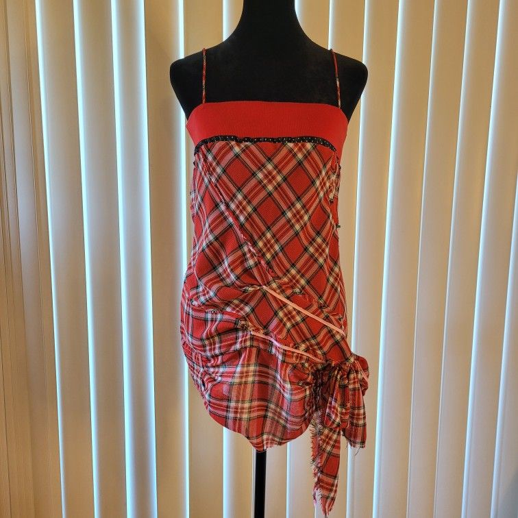 Plaid Red Women's Top