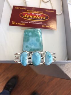 Sterling Silver bracelet with larimar