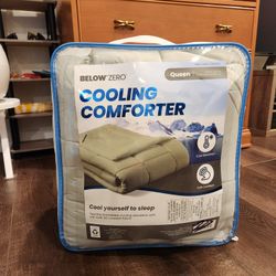 New in the Bag Below Zero Cooling Comforter in Queen size, all-season use, technology intended to provide an immediate cool sensation upon contact 