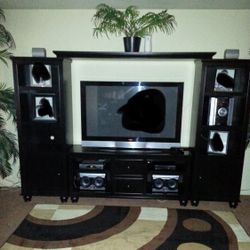 FREE black Wood 4 Piece Detachable Tv Stand And Book Shelf 