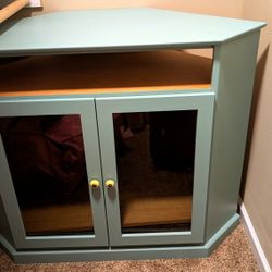 Corner TV Stand With Glass Doors