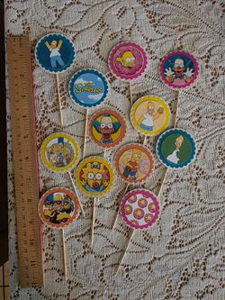 The Simpsons  handmade cupcake toppers
