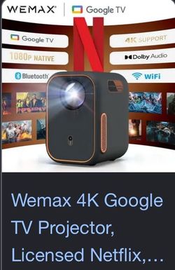 Wemax TV projector with Netflix and other streaming apps with Dolby built in speakers