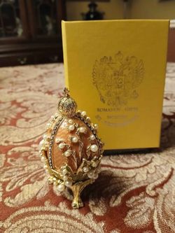 Vintage Faberge " Lily of the Valley" Egg & inner Necklace $125  · In stock