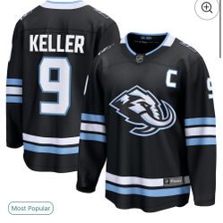 NEW Clayton Keller Utah Mammoth Fanatics Home Breakaway Player Jersey - Black/ LARGE