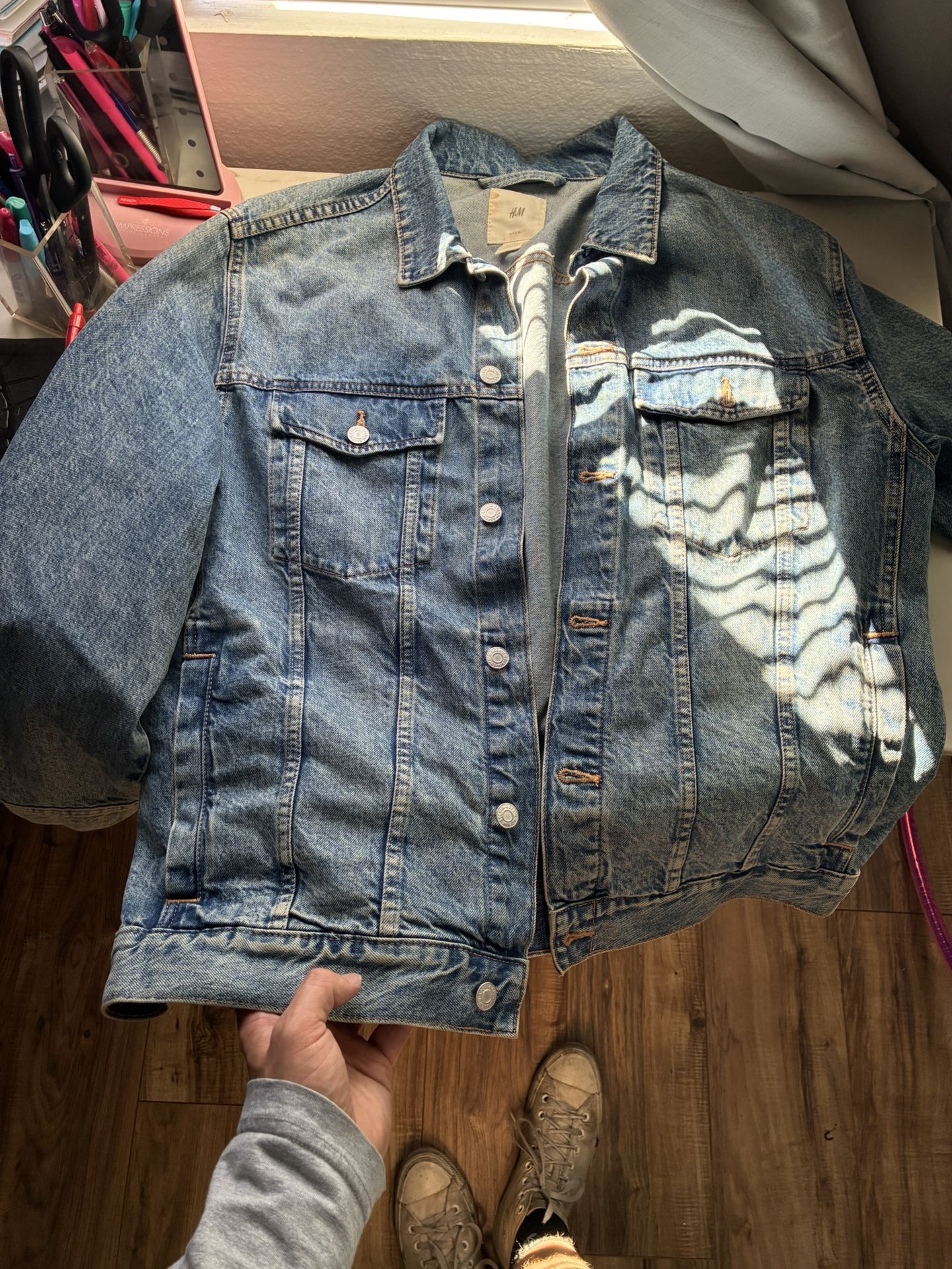 H&M Medium Wash Jean Jacket Silver