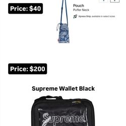 Supreme Blue Pouch & Black Wallet (Pick Up Only)