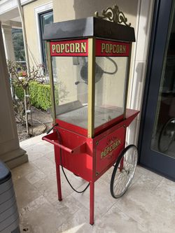 Vintage Popcorn Machine Cart – Classic Theater Style – Working – Project or Clean-Up