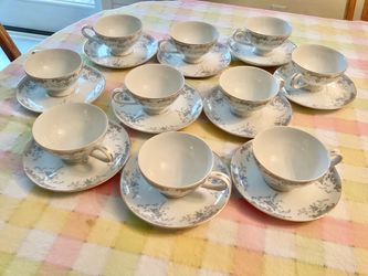 20 Piece Tea Set Imperial China W. Dalton Series 5303 Seville Blue & Gray Preowned