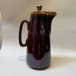 Vintage Brown Drip Glaze Glazed Hull Pottery Oven Proof USA 11" Tea/Coffee Pot