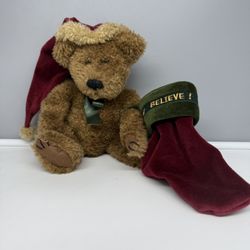 Boyd’s Retired BELIEVE Plush Teddy Bear with Santa Hat/Stocking Elvin Q. Elfberg