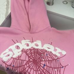 pink sp5der hoodie