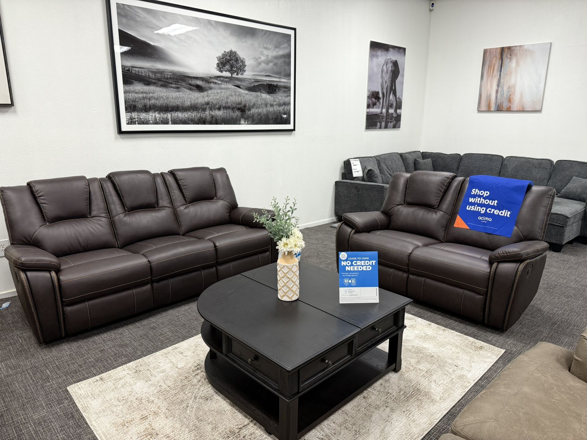 2pc Brown Sofa & Loveseat Recliner Set - Free Delivery Promo