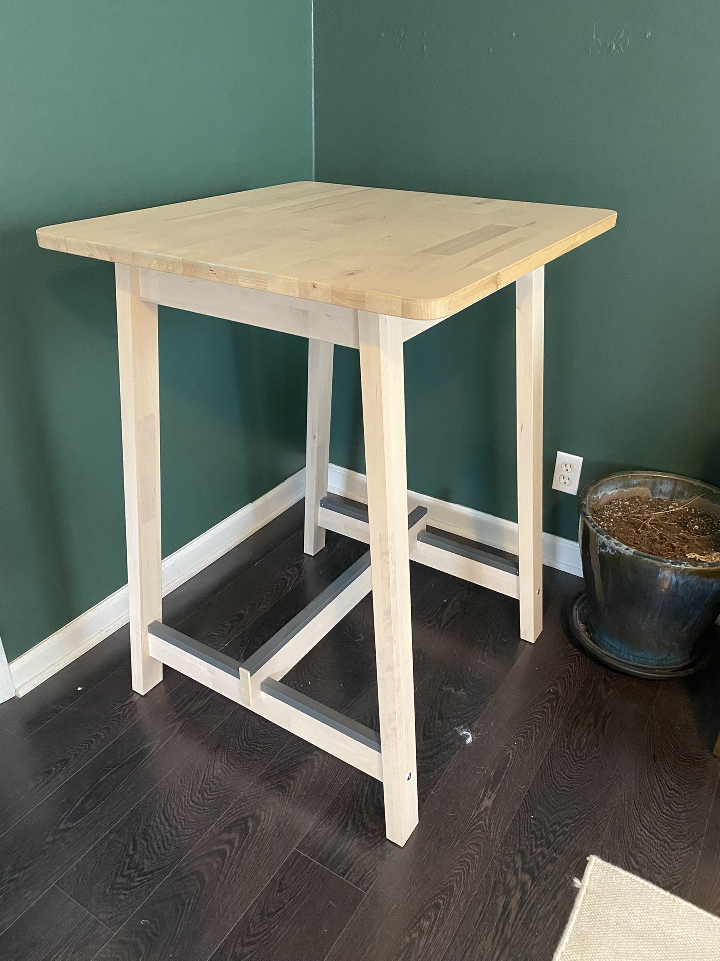 Bar height solid wood table