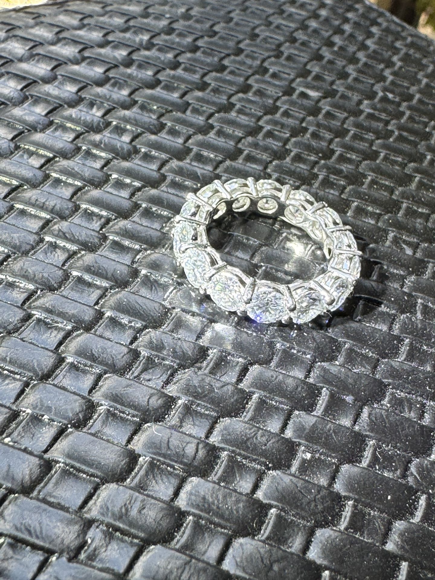 Moissanite Eternity Band On 925 Silver Size 7