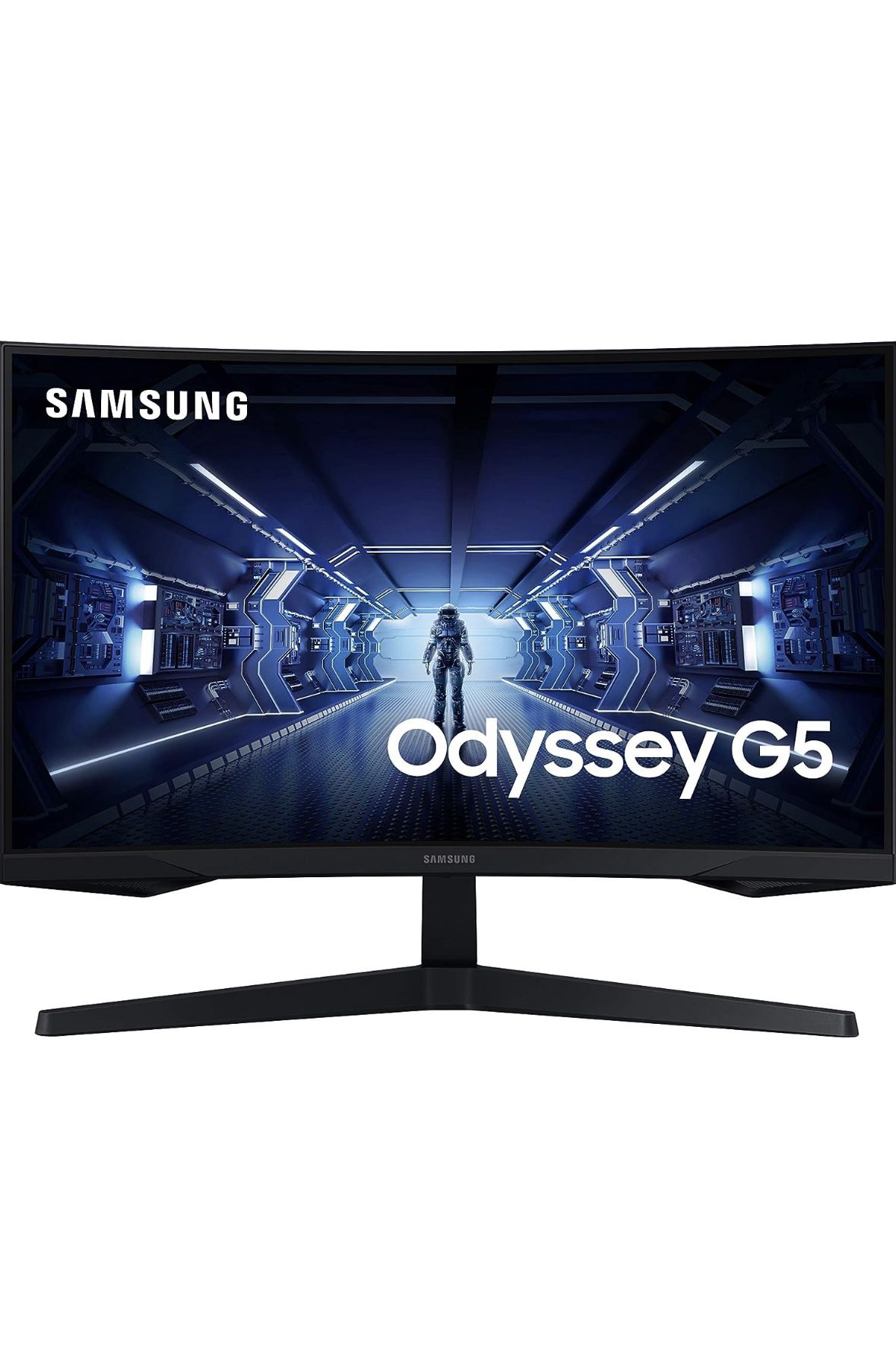 Samsung Odyssey G5 Series 27-Inch WQHD (2560x1440) Gaming Monitor, 144Hz, Curved, 1ms, HDMI, Display Port, FreeSync Premium (LC27G55TQWNXZA)