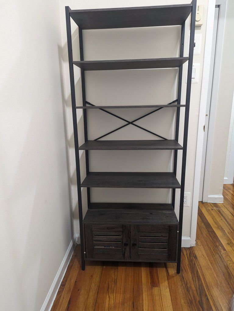 Charcoal Grey Storage Bookcase Bookshelf