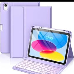 Purple iPad  Air 5th 4thGeneration Case with Keyboard 10.9 Inch