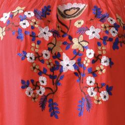 Red Floral Embroidered dress