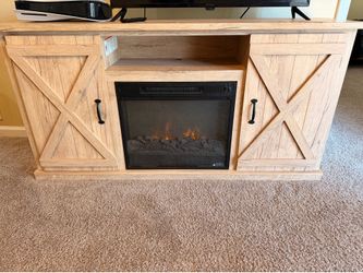 Rustic Farmhouse TV Stand with Fireplace