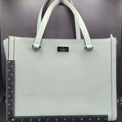 Kate Spade Leather Vita Regatta Court In Green Misty Mint Tote