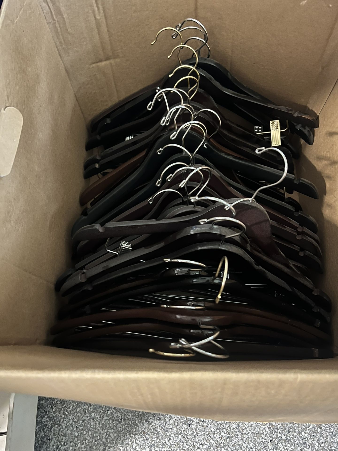 Black And Brown Wooden Clothes Hangers