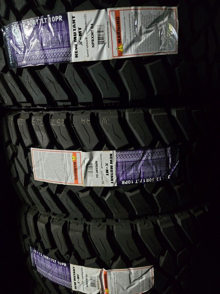 (4) 35x12.50r17 Predator M/T Tires 35 12.5 17 Inch MT 10-ply LT E Rated