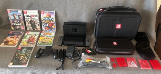 Nintendo Switch HAC-001 Complete Bundle – Dock, Games, Cases – Animal Crossing + Advance Wars