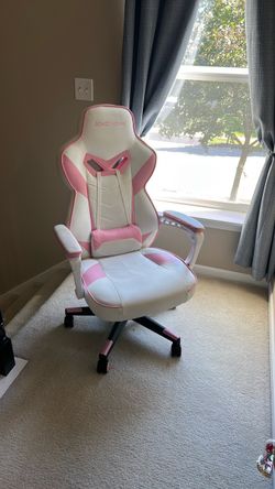 Bonzy Home Gaming Chair Pink and White