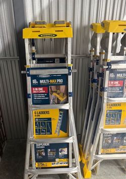 18 ft. Reach Aluminum 6-in-1 Multi Position Ladder with 375 lb. Load Capacity Type IAA Duty Rating
