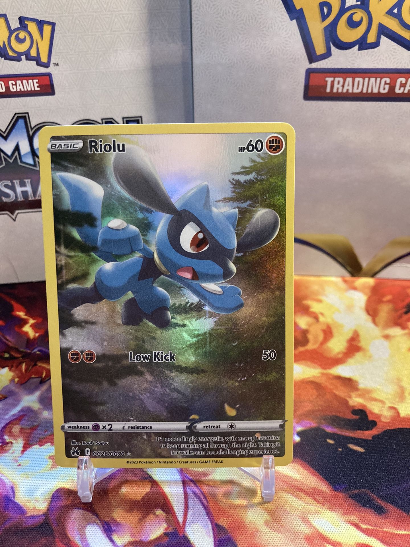 Pokemon Card Riolu Rare Full Art GG26/GG70 Crown Zenith Galarian Gallery