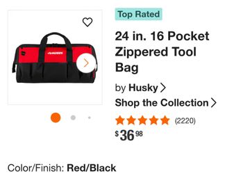 Husky 24 in. 16 Pocket Zippered Tool Bag