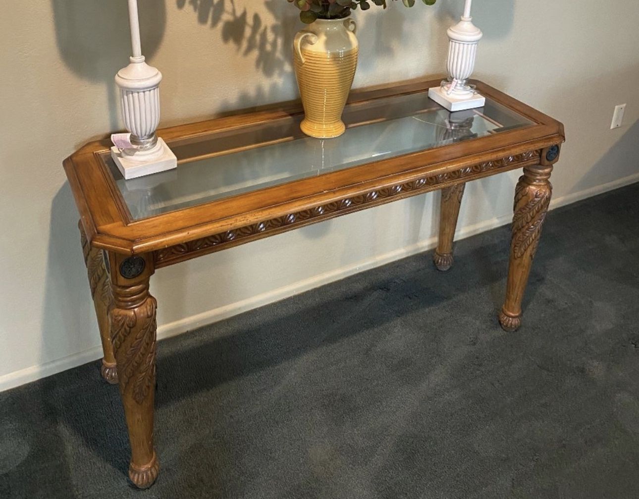 Western Style Rustic Hall Console Table 