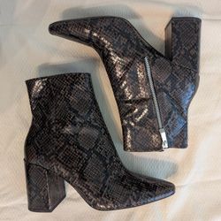 Zara Snake Skin Ankle Boots 