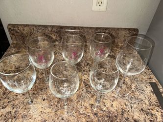 Assorted Winery Souvenir Wine Glasses - Set of 7