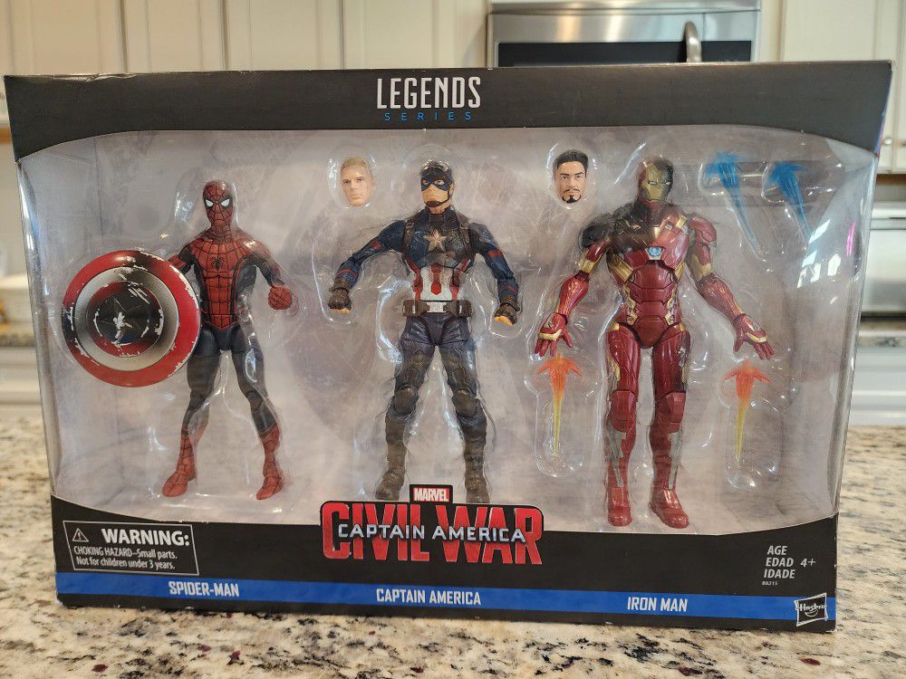 Marvel Legends MCU Civil War Captain America Iron Man Spiderman Shield