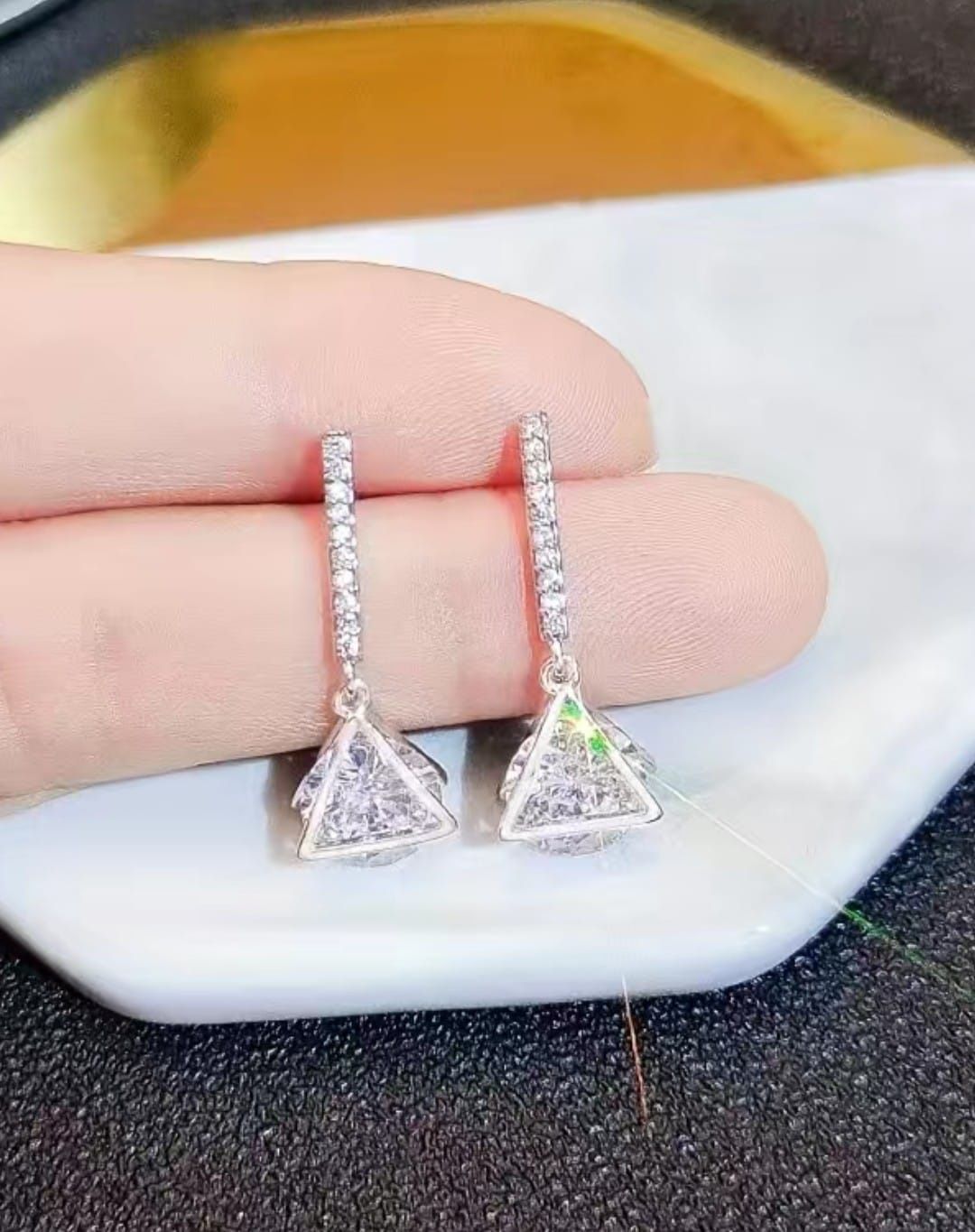 2sets Of Lab Diamond Earings